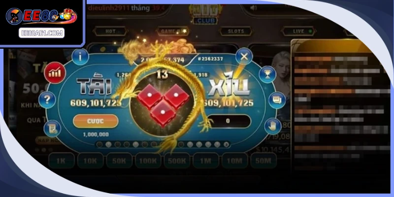Bàn cược Tài Xỉu Online thiết kế trực quan đi kèm vô số lựa chọn đa dạng